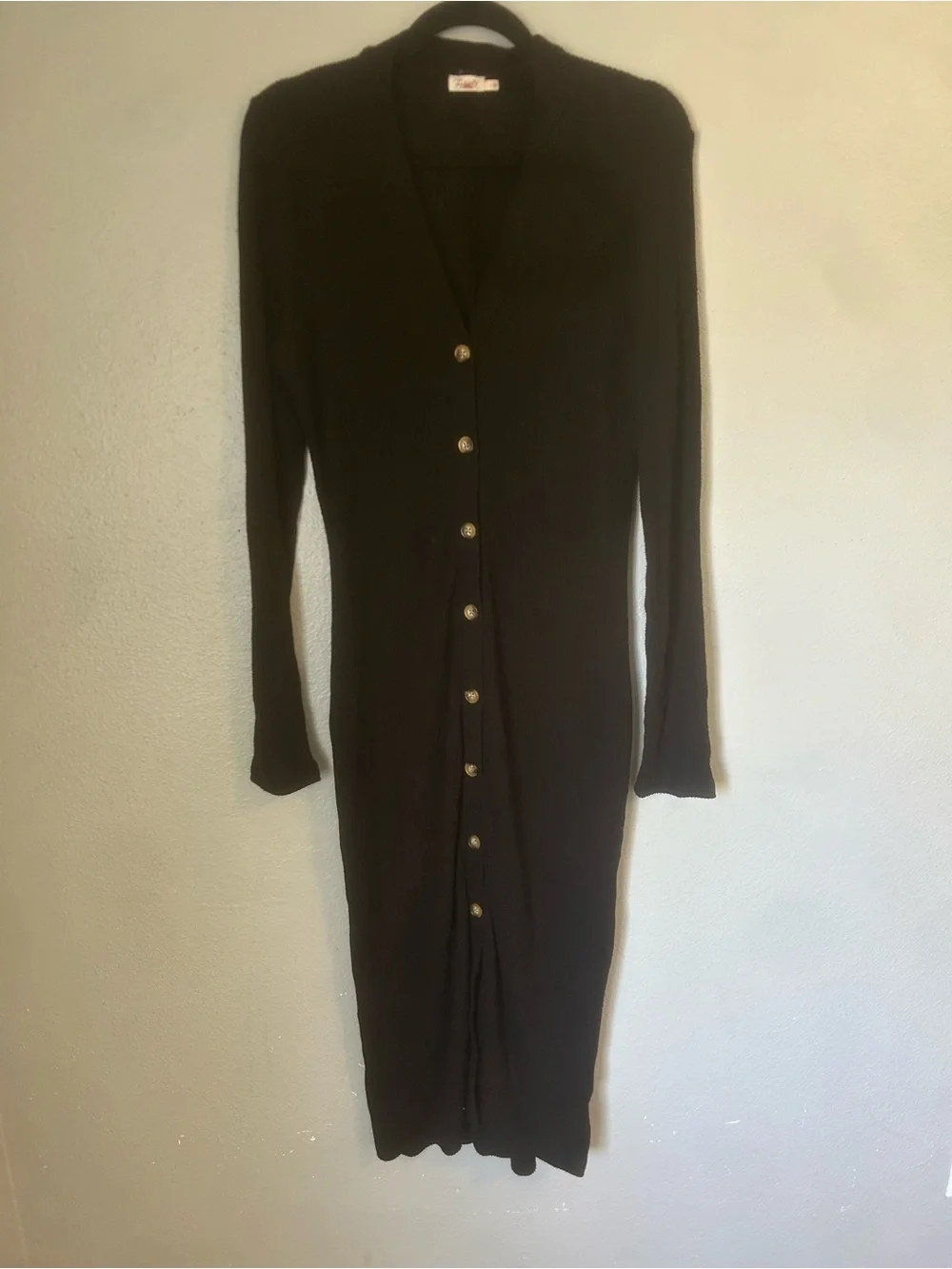 Faherty ribbed button down midi dress